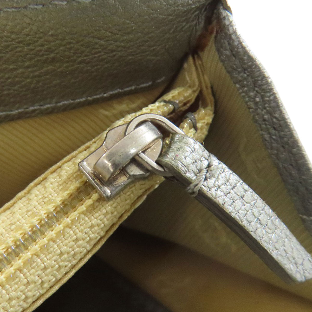 CHANEL Long Wallet Purse Calfskin Silver COCO Mark SilverMetal