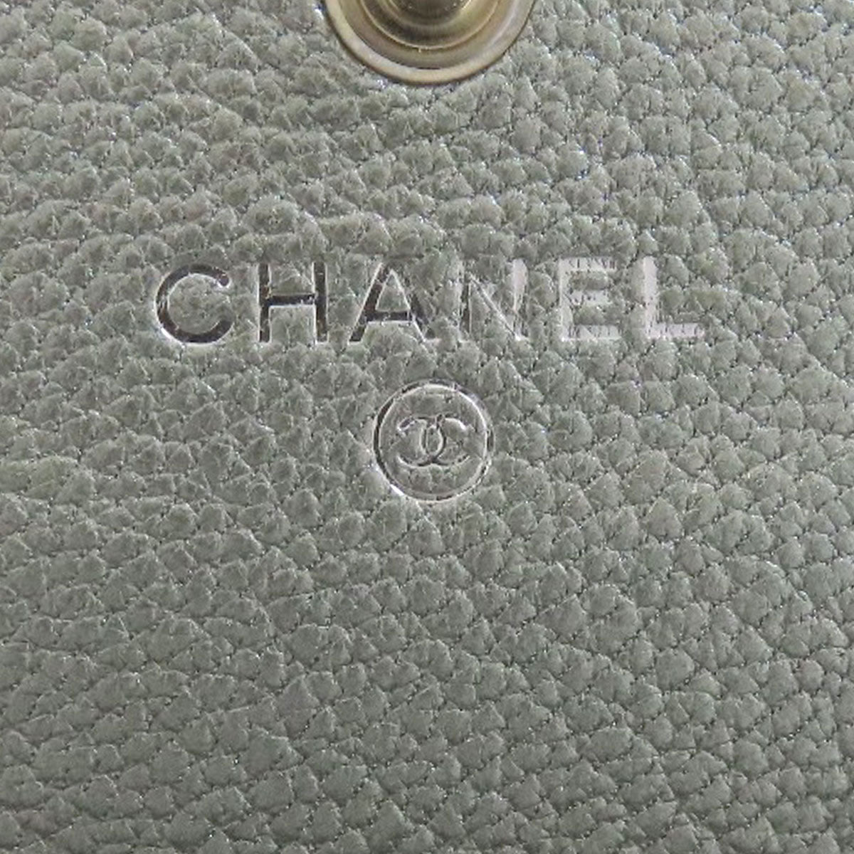 CHANEL Long Wallet Purse Calfskin Silver COCO Mark SilverMetal