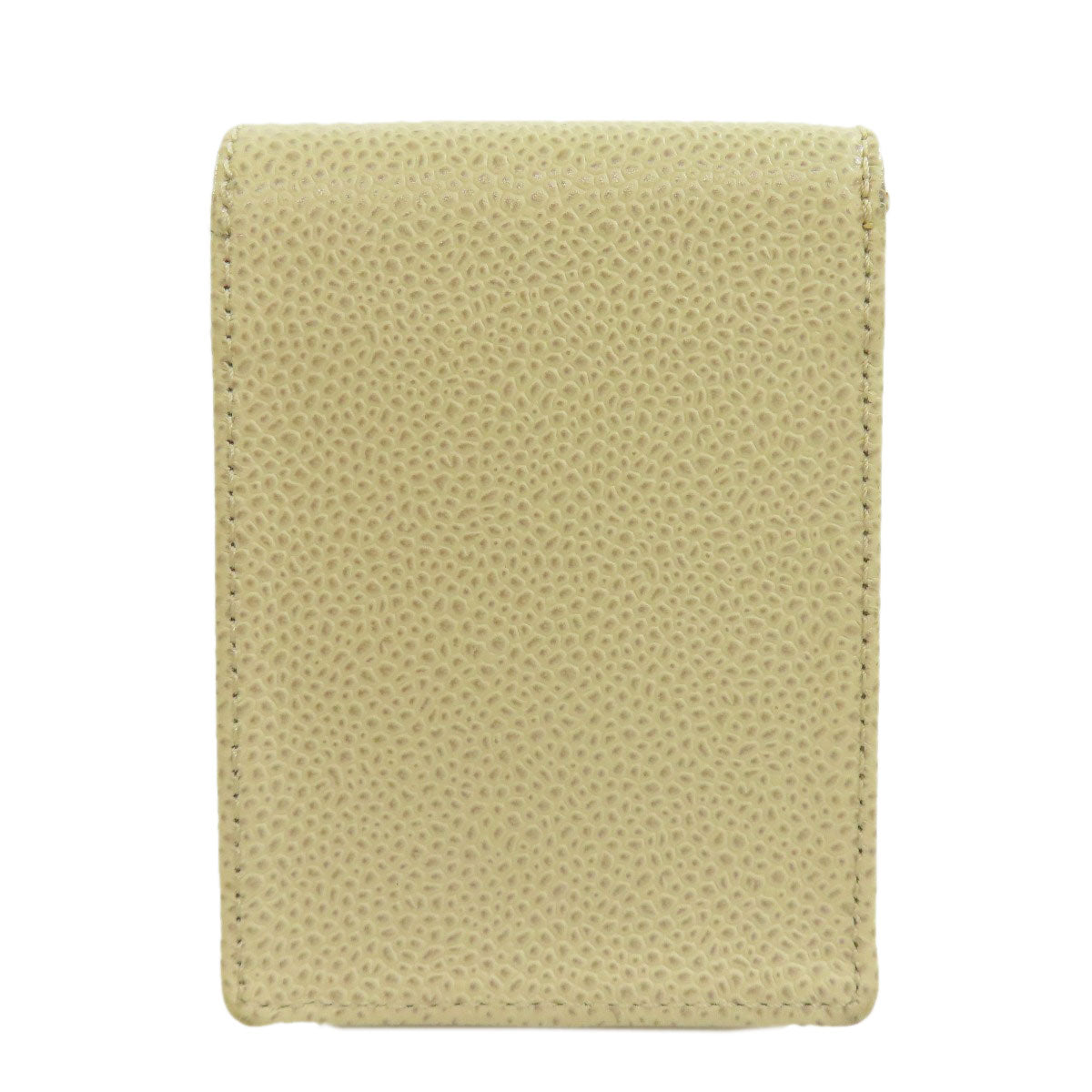 CHANEL Cigarette case Grained Calfskin Skin white COCO Mark Gold Metal Cigarette Case