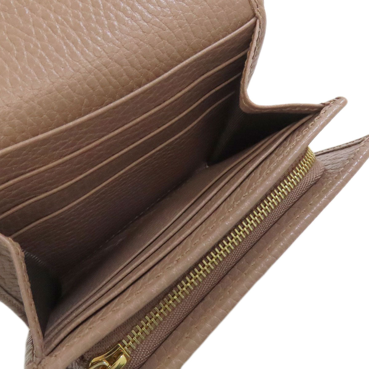 GUCCI Bifold Wallet 593587 leather beige Double G GG Marmont Medium Wallet