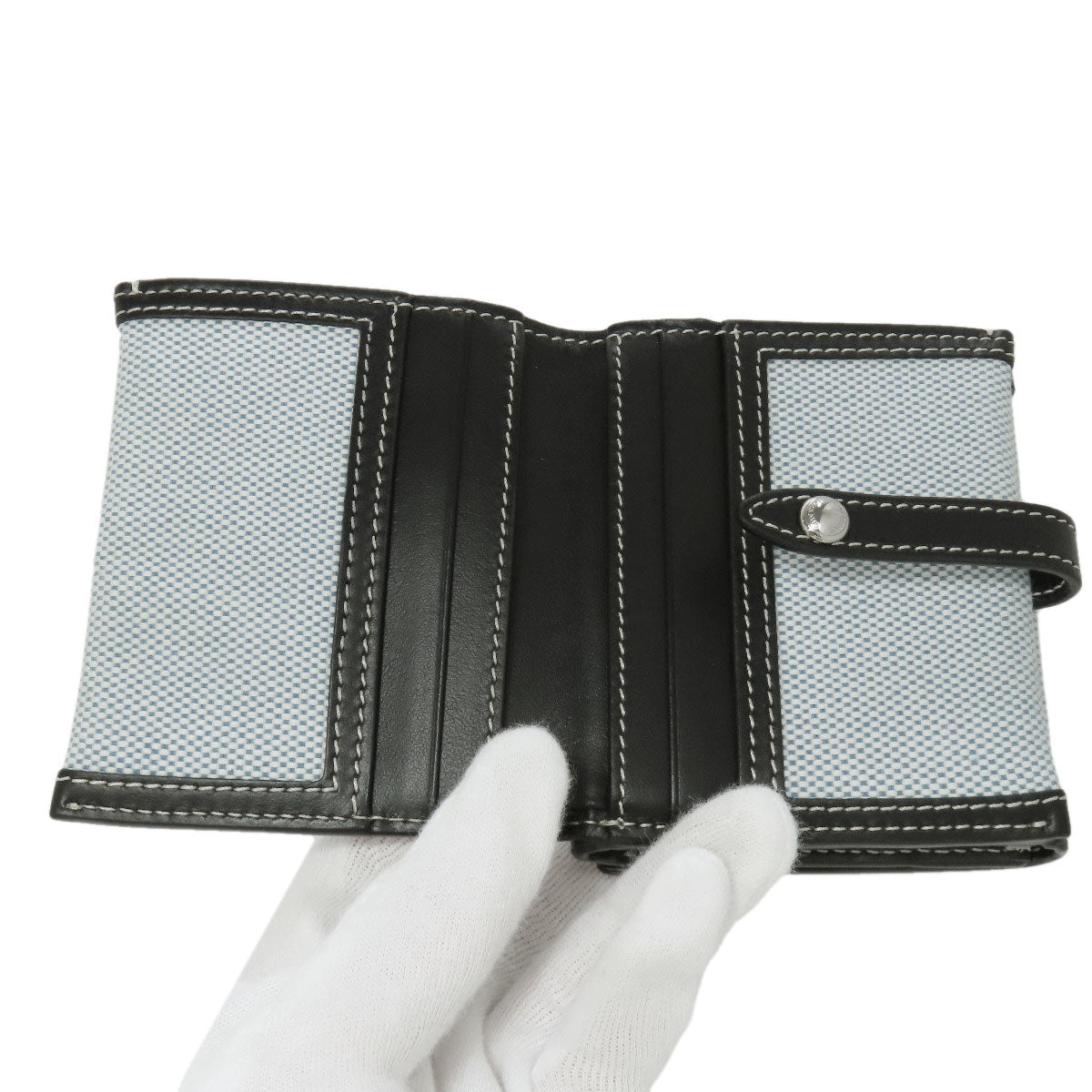BURBERRY Bifold Wallet canvas blue logo