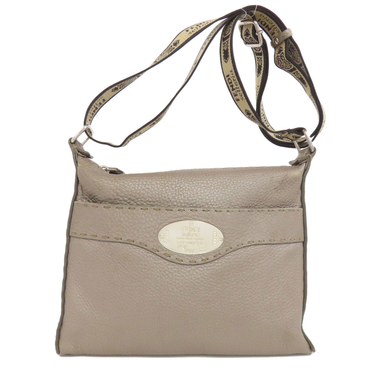 FENDI Shoulder Bag Calfskin gray Celeria