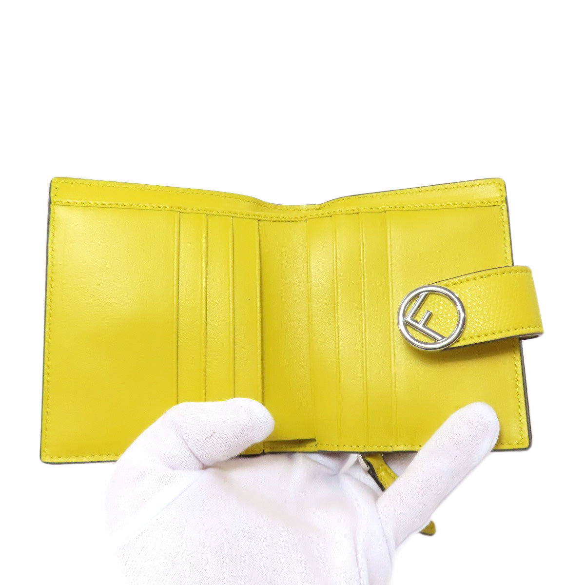 FENDI Bifold Wallet Calfskin Brown Zucca Pattern Embossed F is Fendi