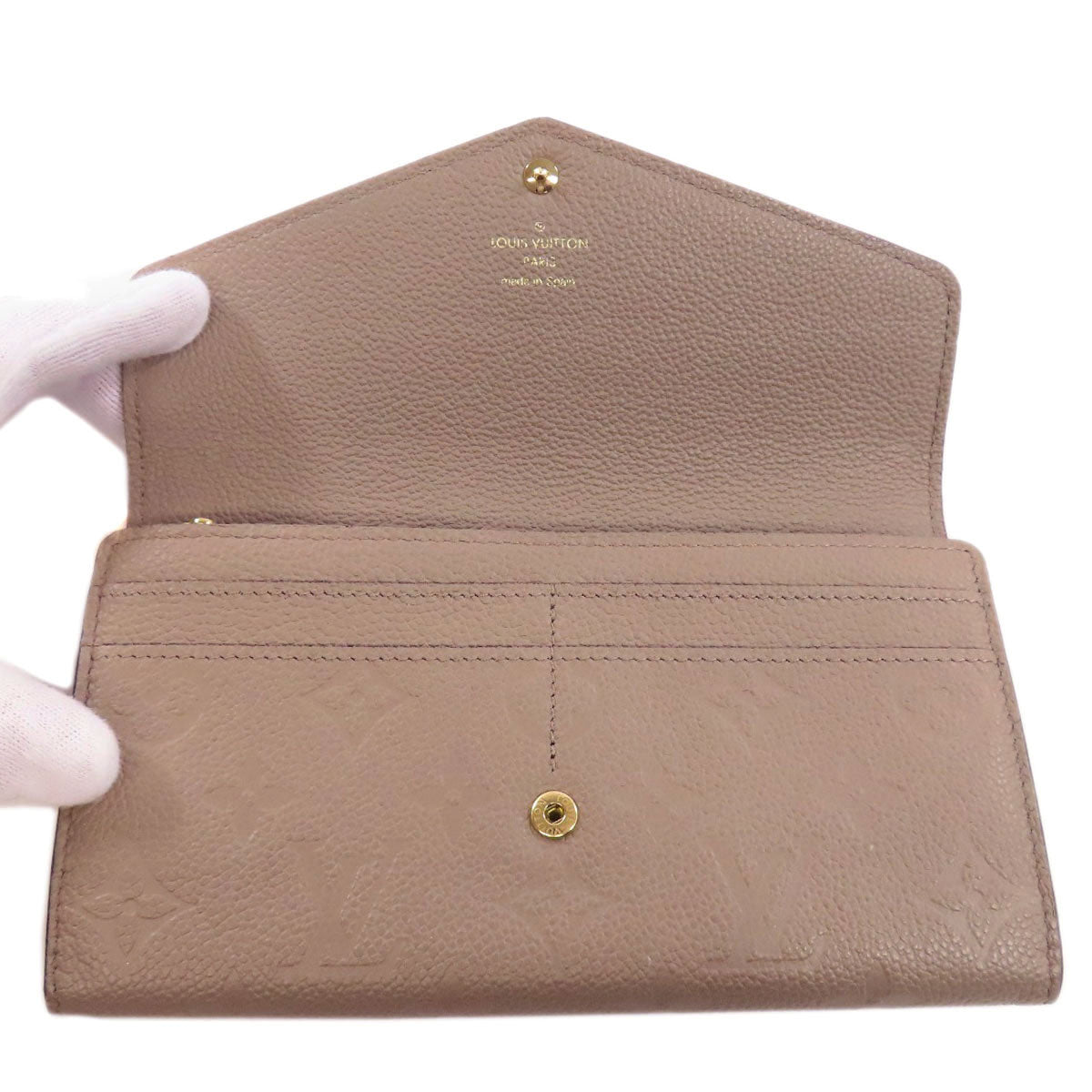 LOUIS VUITTON Long Wallet Purse M68708 Ann Platt beige Portefeuille Sara