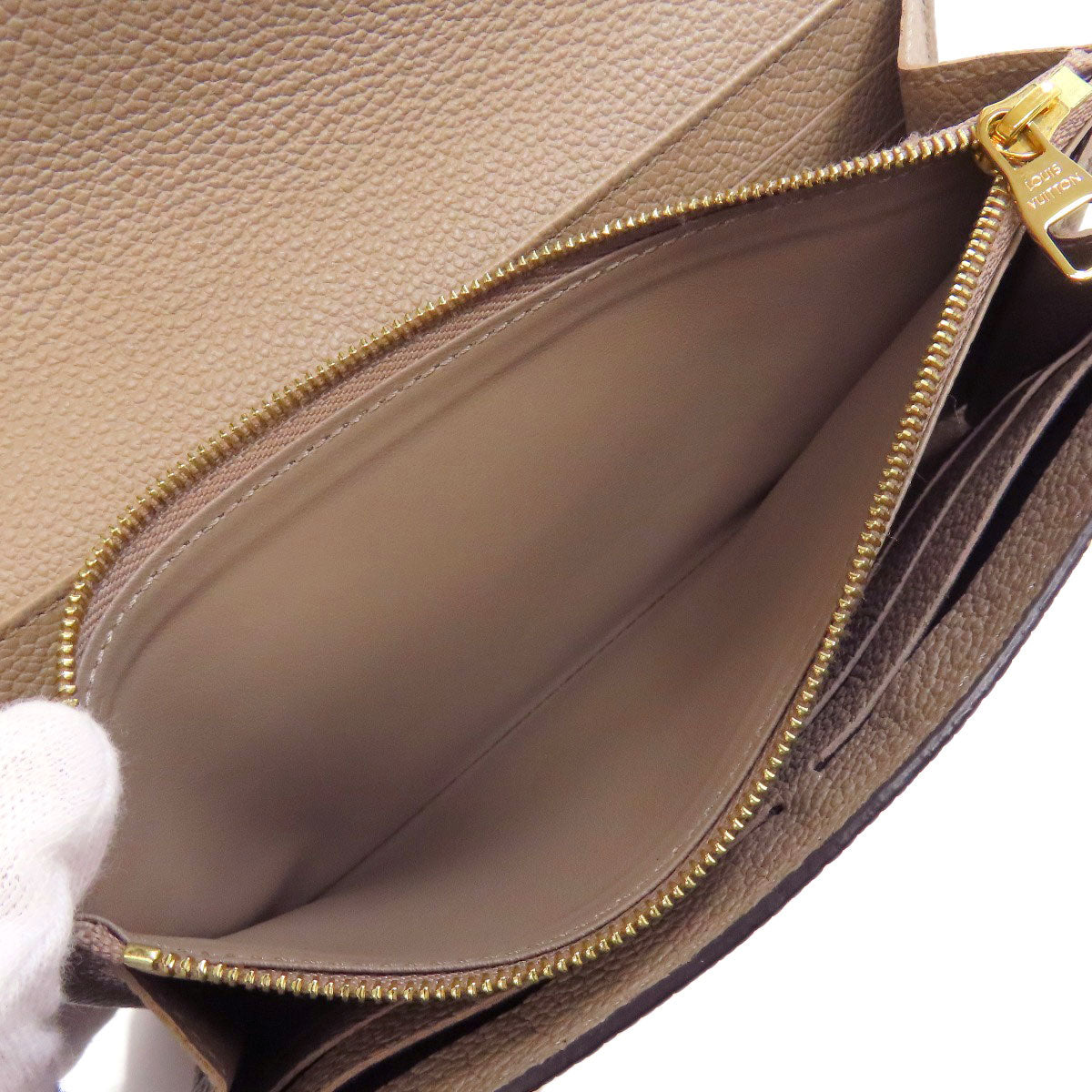 LOUIS VUITTON Long Wallet Purse M68708 Ann Platt beige Portefeuille Sara