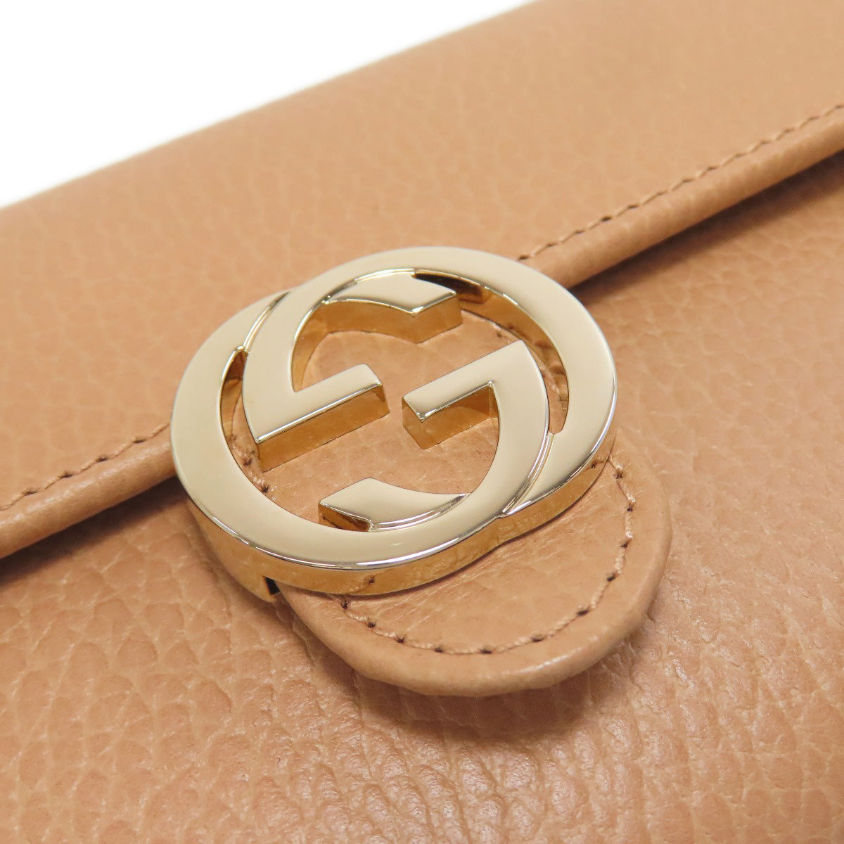 GUCCI Long Wallet Purse 615524 leather beige Interlocking G outlet