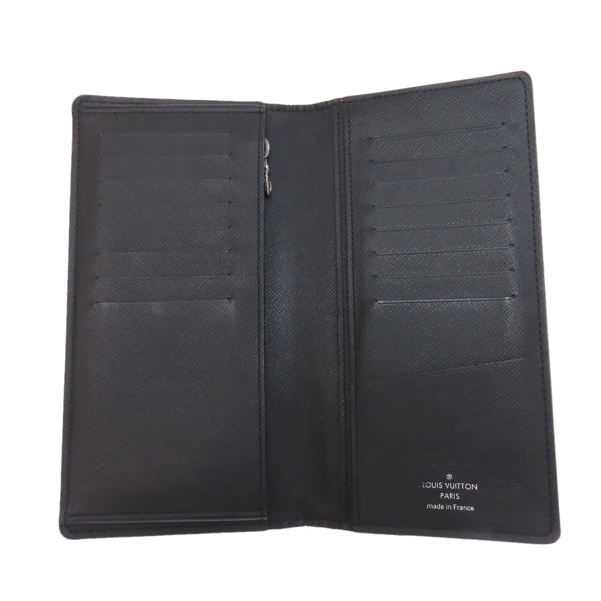 LOUIS VUITTON Long Wallet Purse M32654 Taiga Leather black Portefeuille・Brazza Former