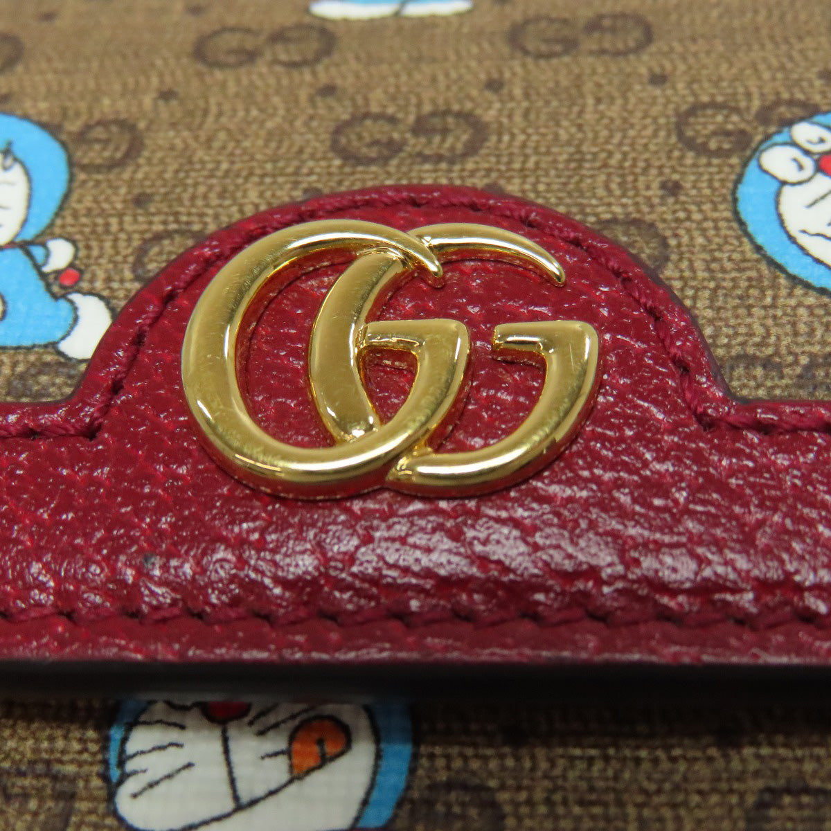GUCCI Long Wallet Purse 647786 PVC Brown Doraemon collaboration