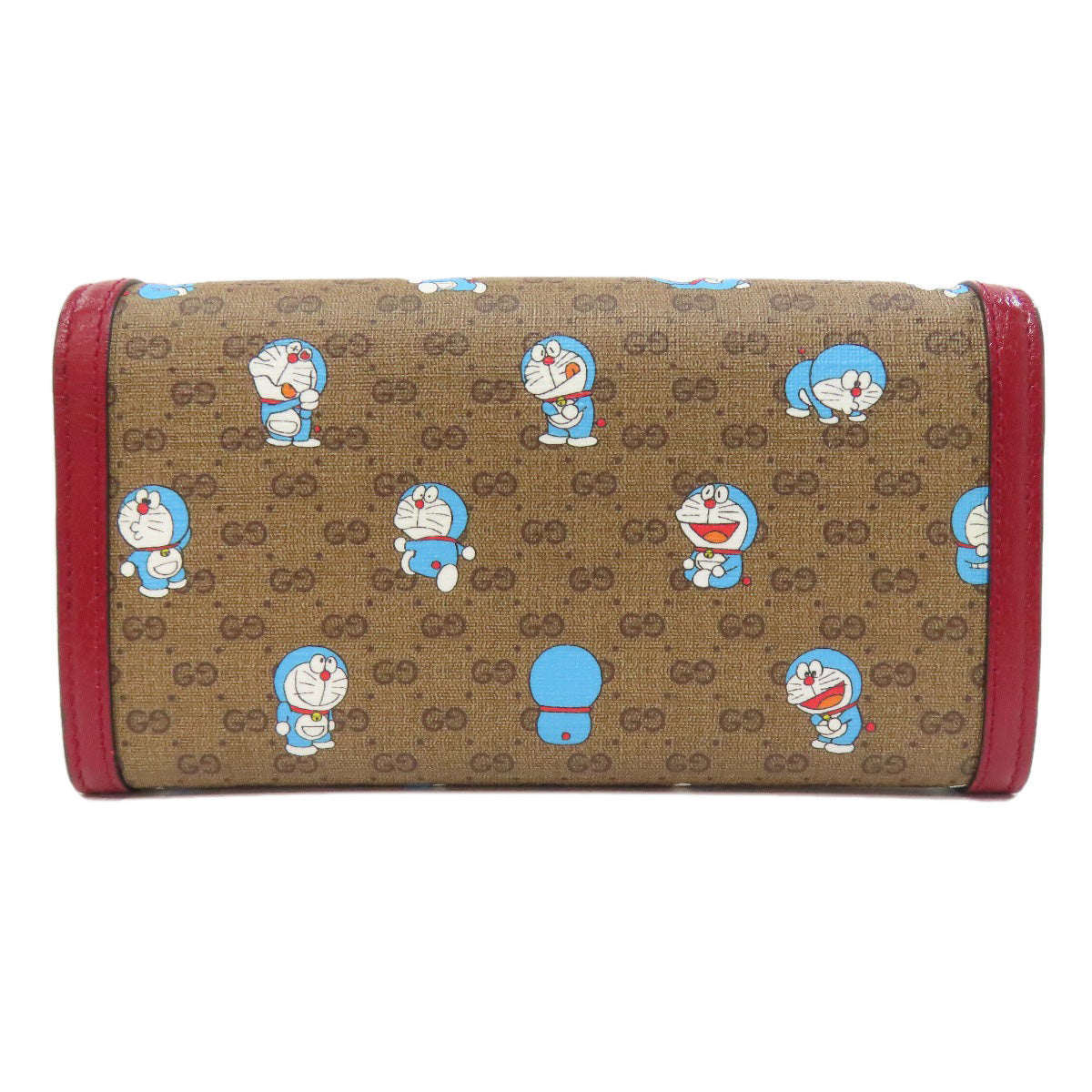 GUCCI Long Wallet Purse 647786 PVC Brown Doraemon collaboration