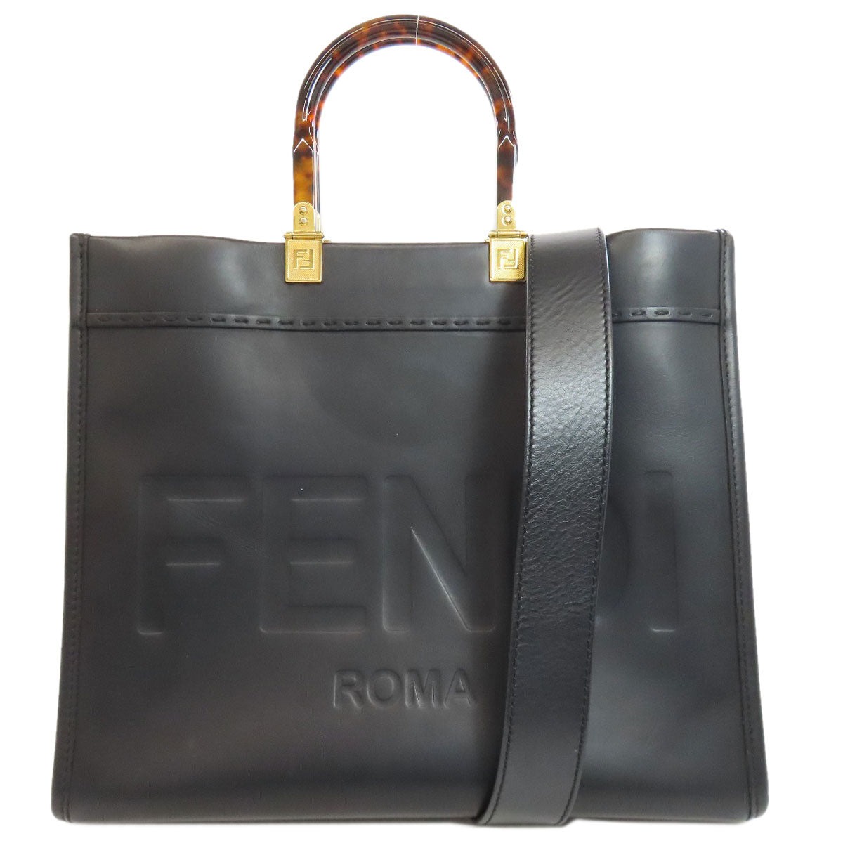 FENDI Handbag Calfskin black Sunshine Medium 2WAY