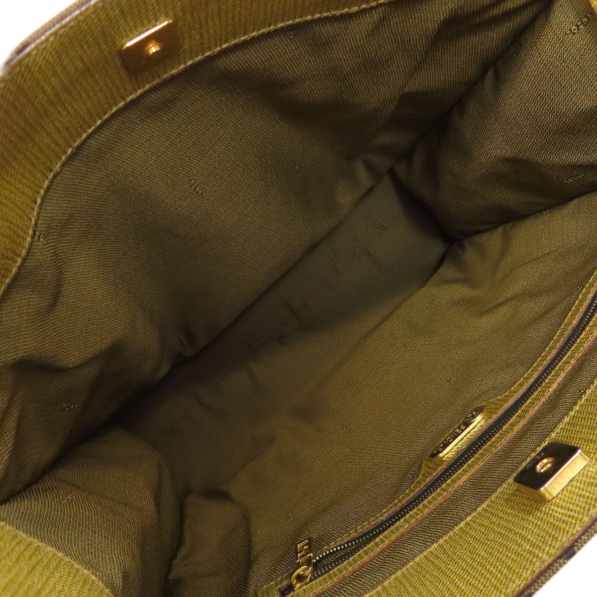 FENDI Handbag canvas Brown Tiger pattern