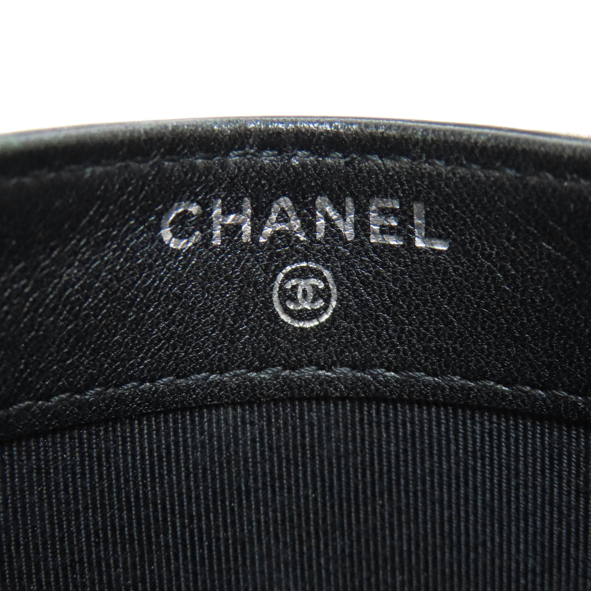 CHANEL Card Case Patent leather black Matelasse COCO Mark SilverMetal
