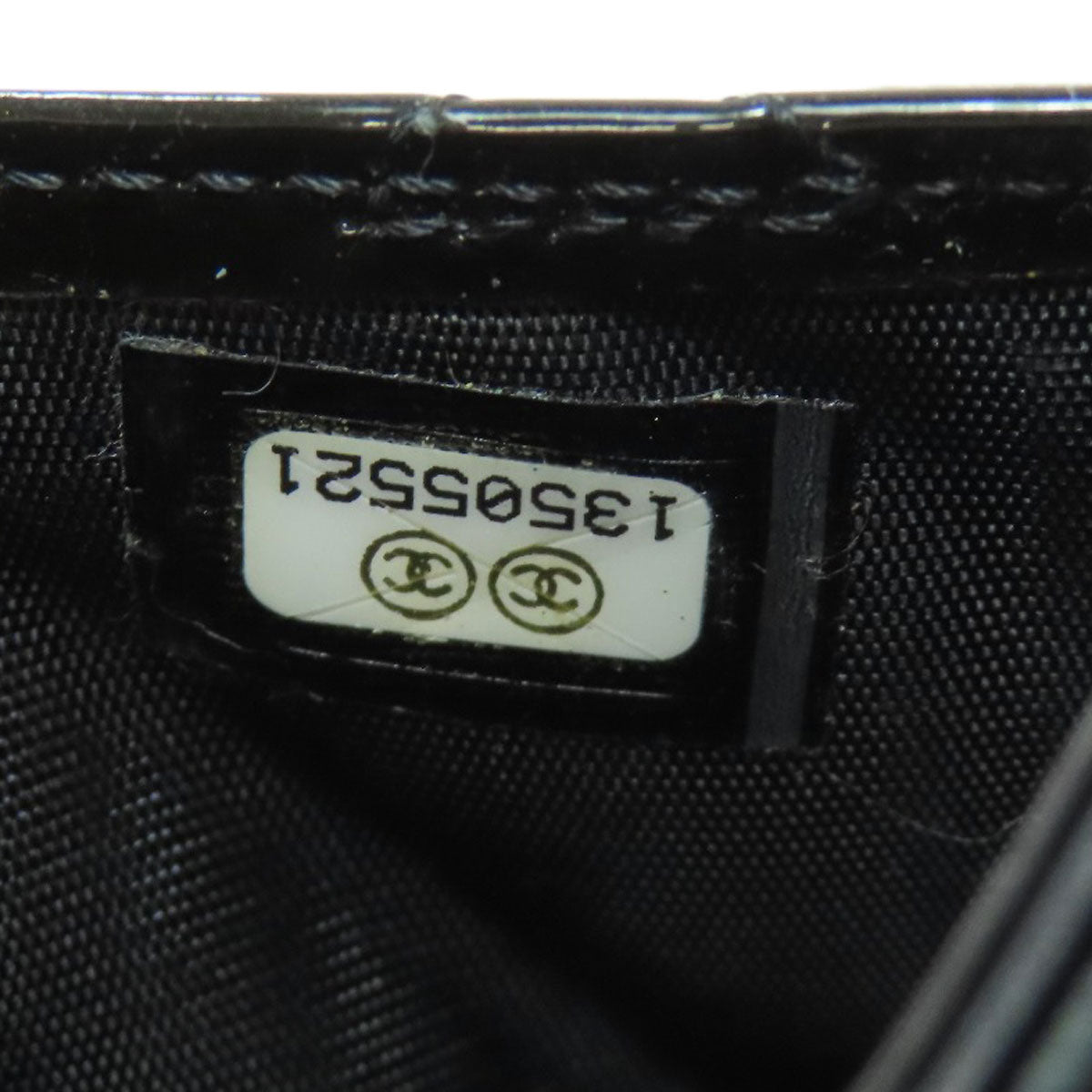 CHANEL Card Case Patent leather black Matelasse COCO Mark SilverMetal
