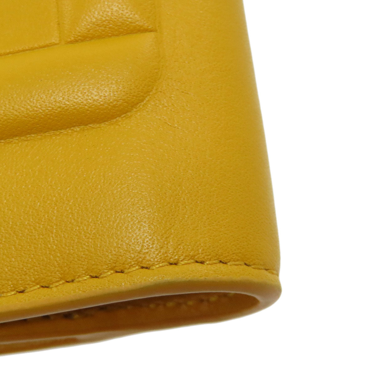 FENDI Bifold Wallet leather yellow FF Cube