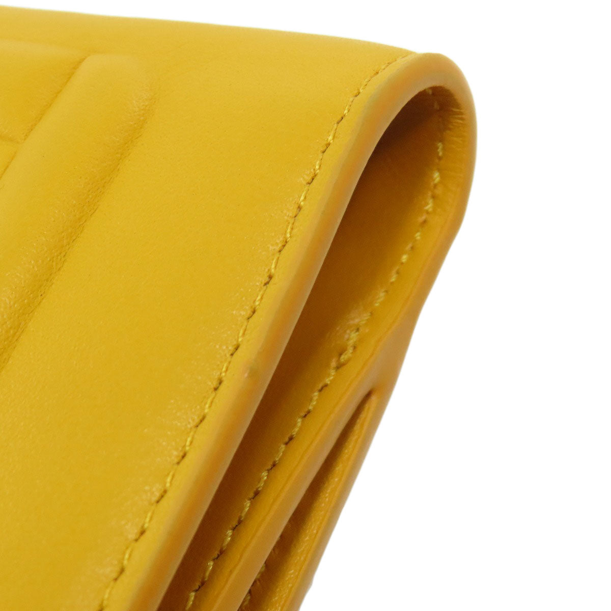 FENDI Bifold Wallet leather yellow FF Cube