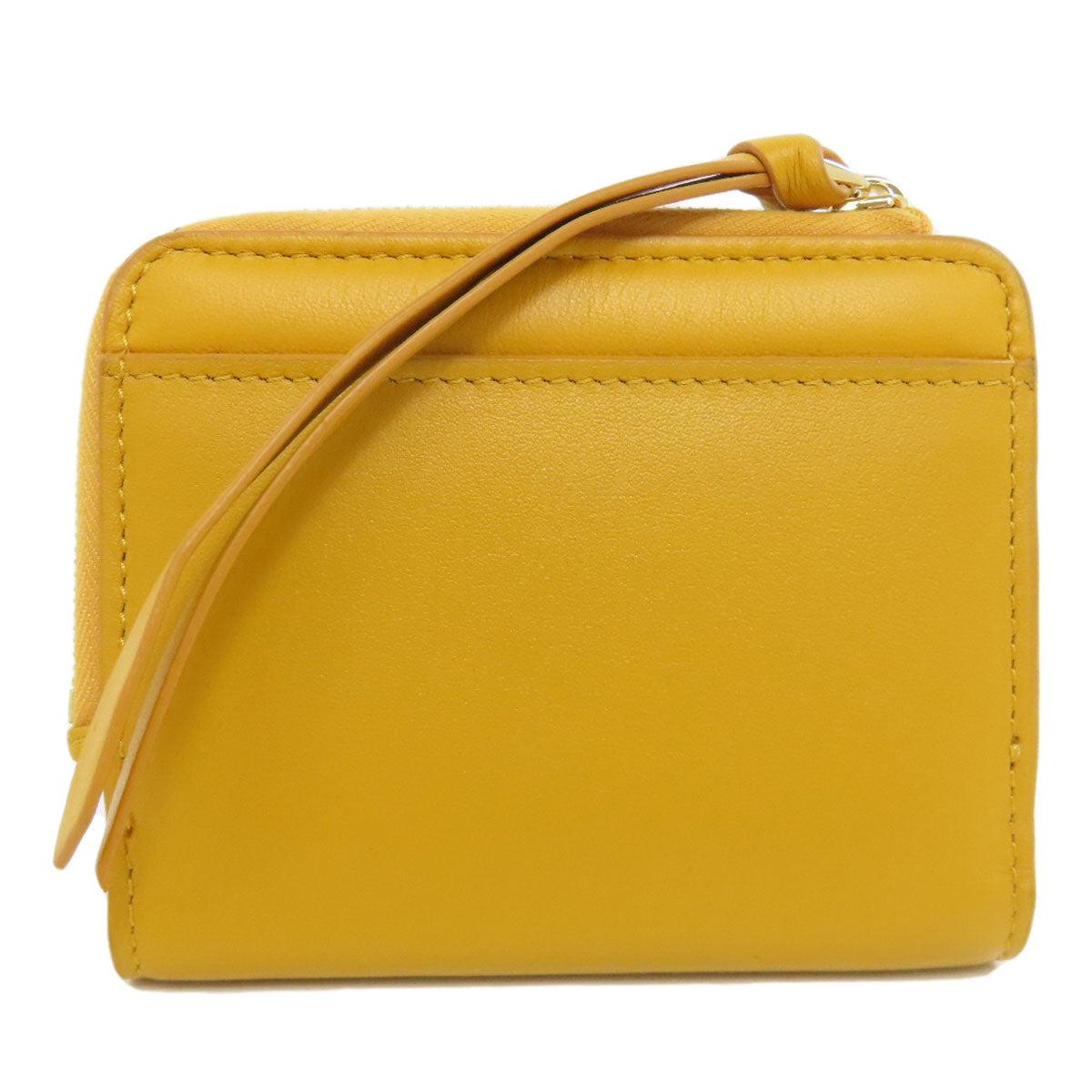FENDI Bifold Wallet leather yellow FF Cube