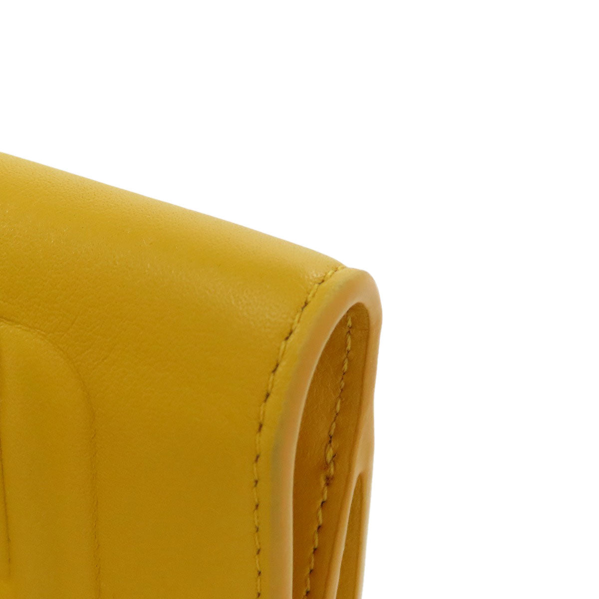 FENDI Bifold Wallet leather yellow FF Cube