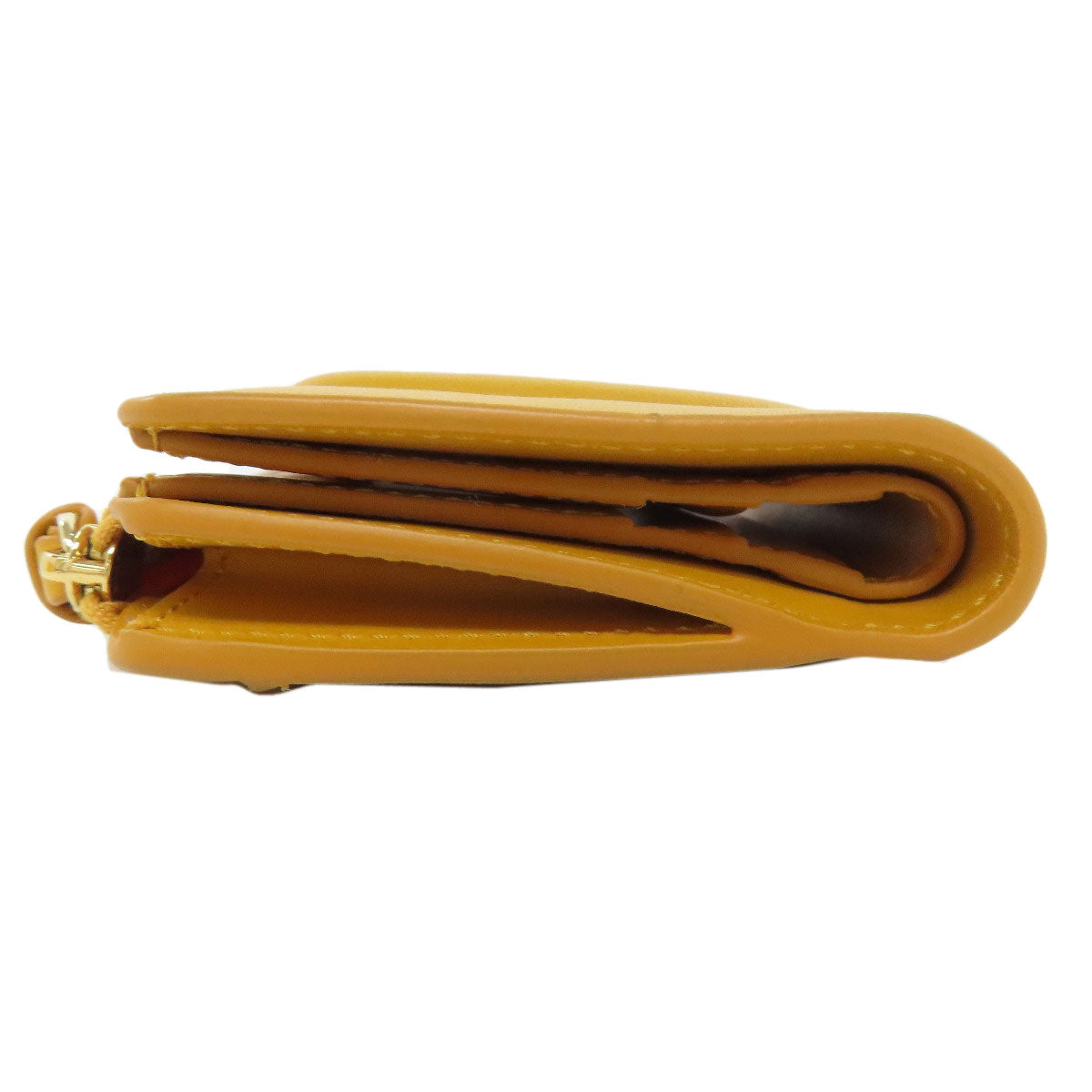 FENDI Bifold Wallet leather yellow FF Cube