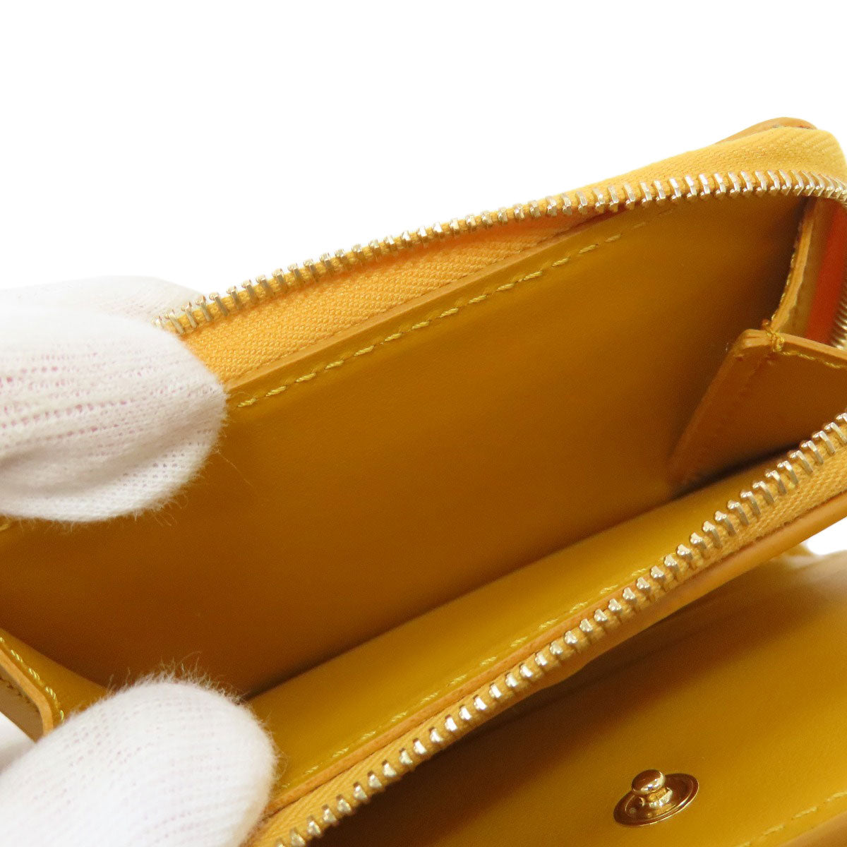 FENDI Bifold Wallet leather yellow FF Cube