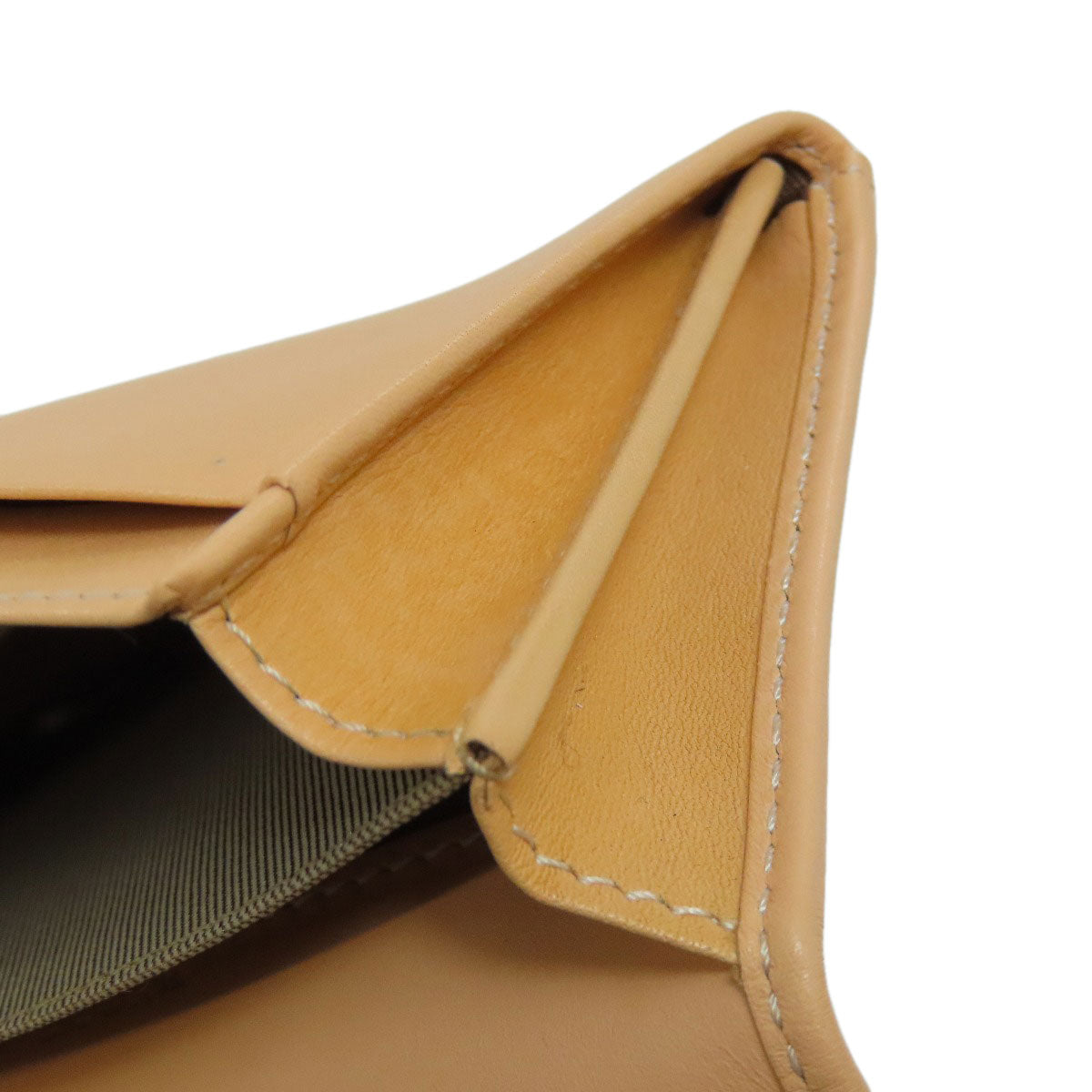 FENDI Card Case leather beige logo