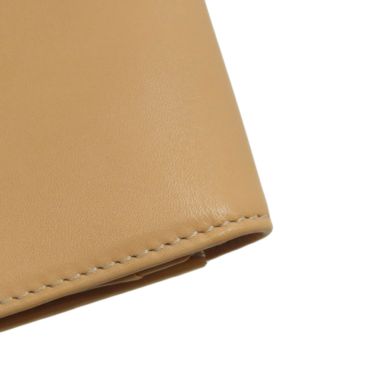 FENDI Card Case leather beige logo