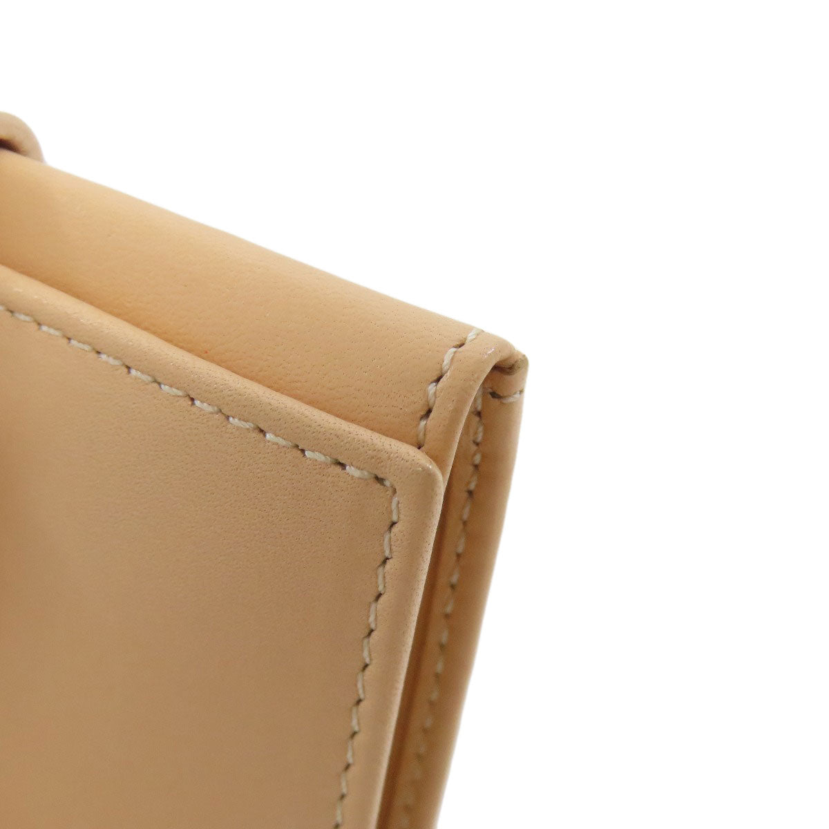 FENDI Card Case leather beige logo