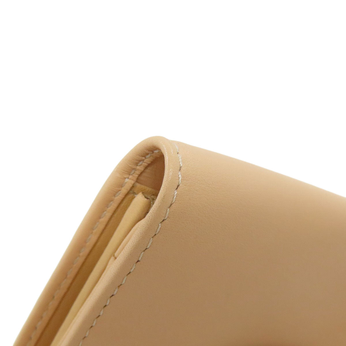 FENDI Card Case leather beige logo