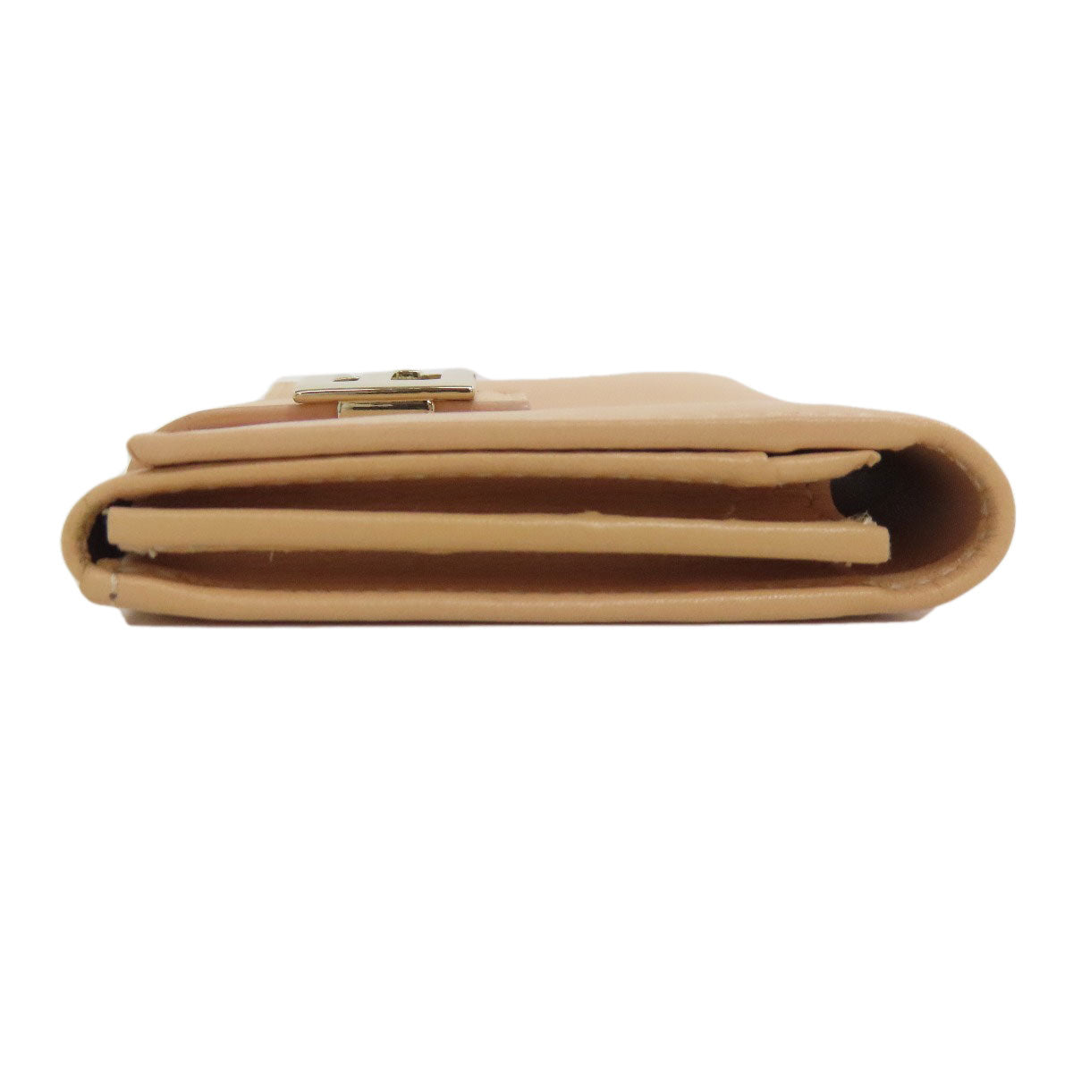 FENDI Card Case leather beige logo
