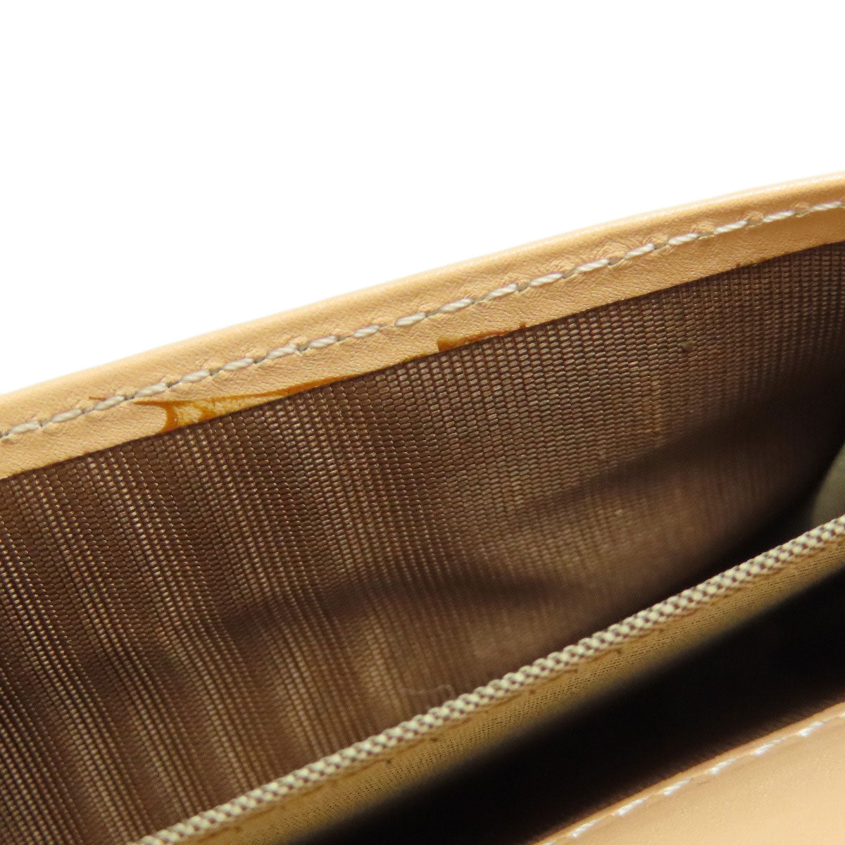 FENDI Card Case leather beige logo