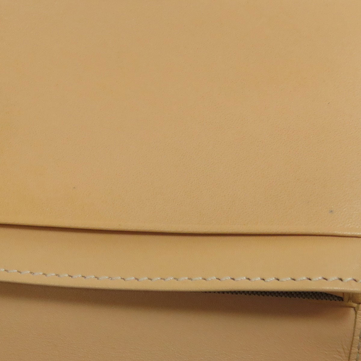 FENDI Card Case leather beige logo