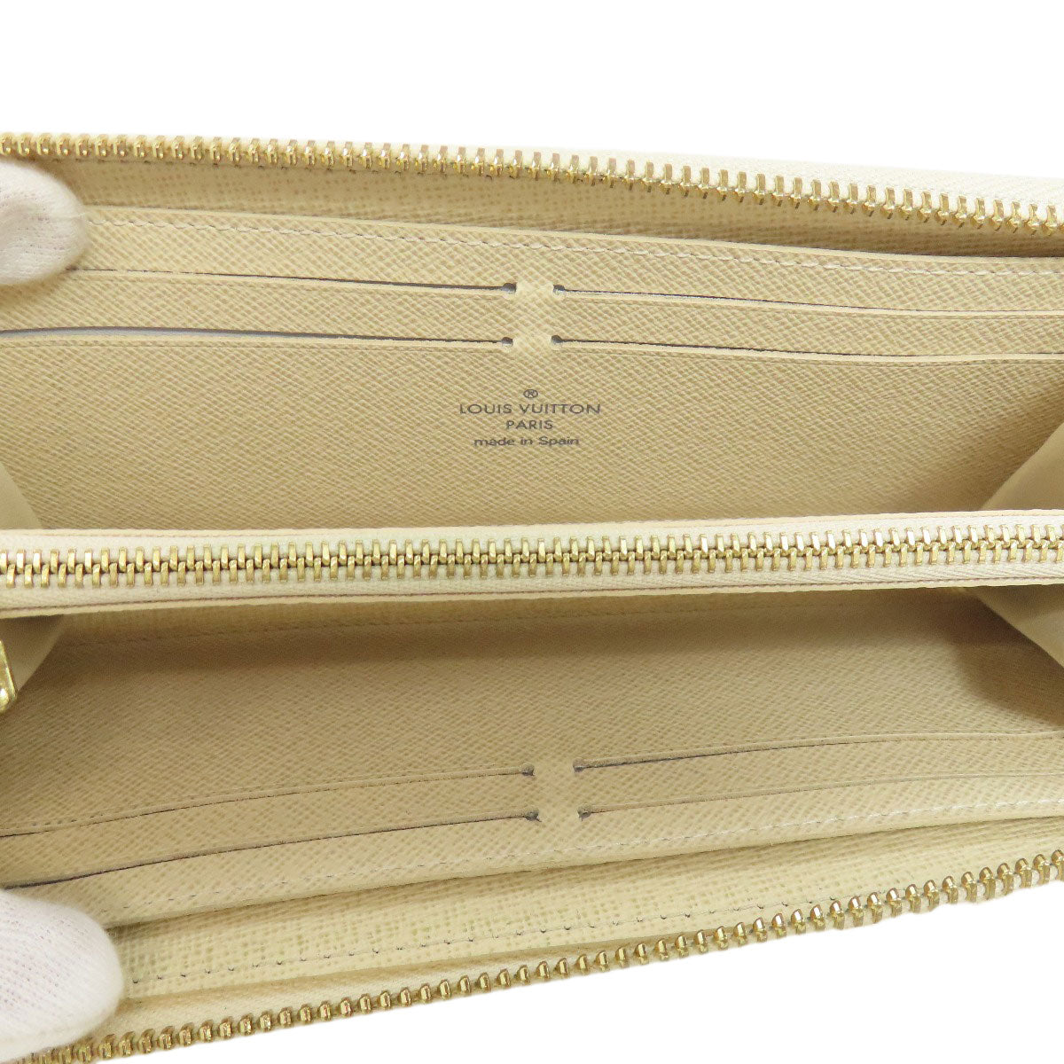 LOUIS VUITTON Long Wallet Purse N61210 Damier canvas white Portefeuille Clemence