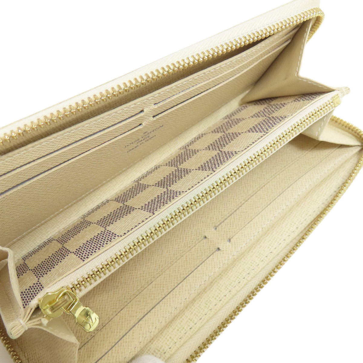 LOUIS VUITTON Long Wallet Purse N61210 Damier canvas white Portefeuille Clemence