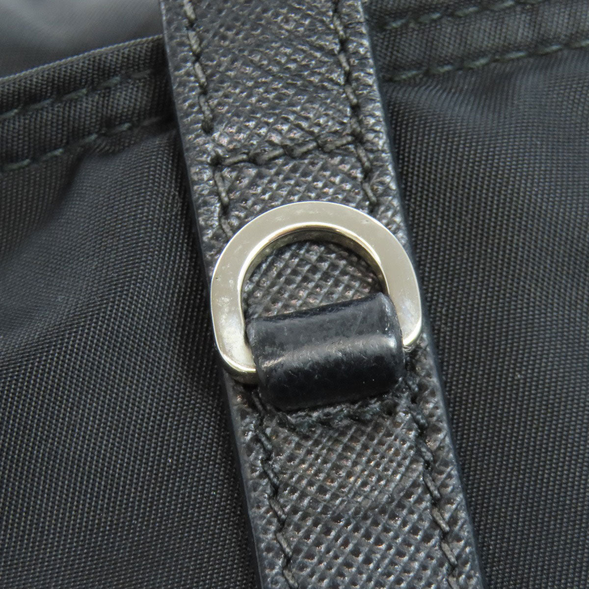 PRADA Tote Bag 1BG052 Nylon black logoMetal