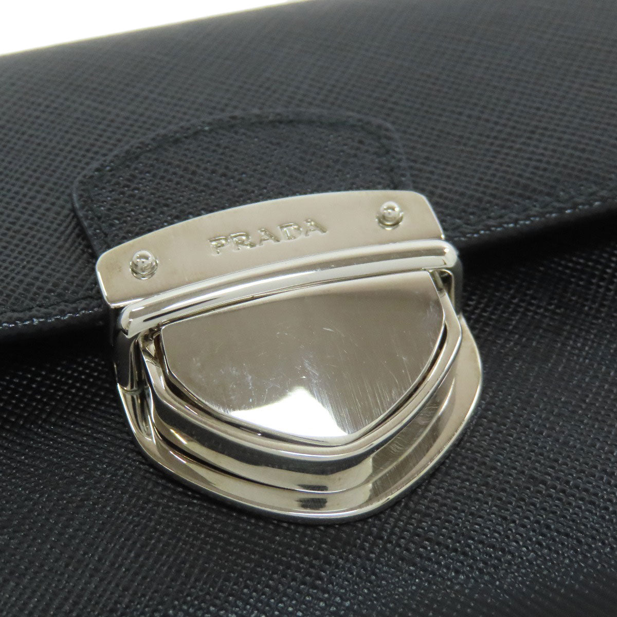 PRADA Long Wallet Purse 1M1037 Safiano black logo