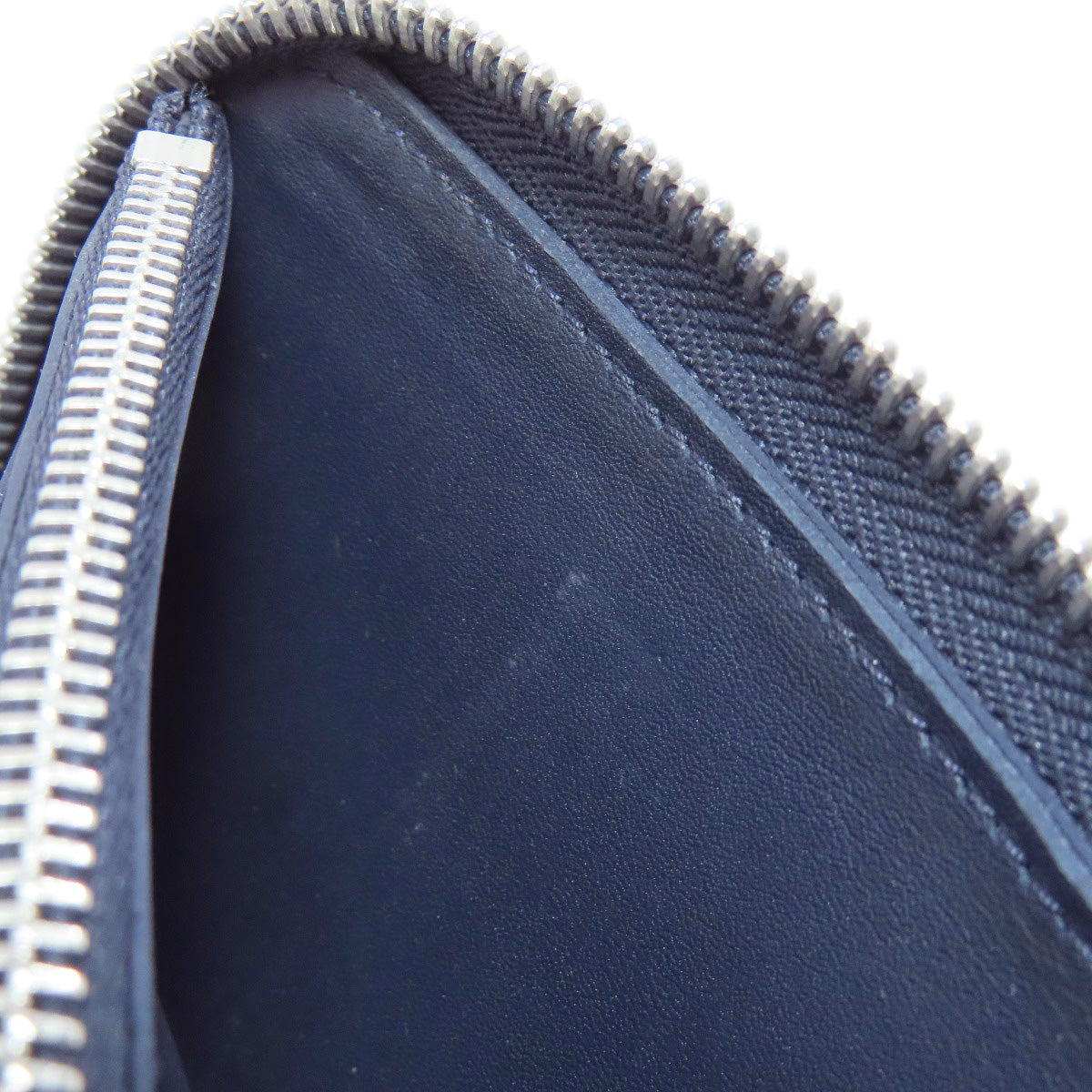 LOUIS VUITTON Long Wallet Purse Damier Anfini Navy Zippy wallet Vertical