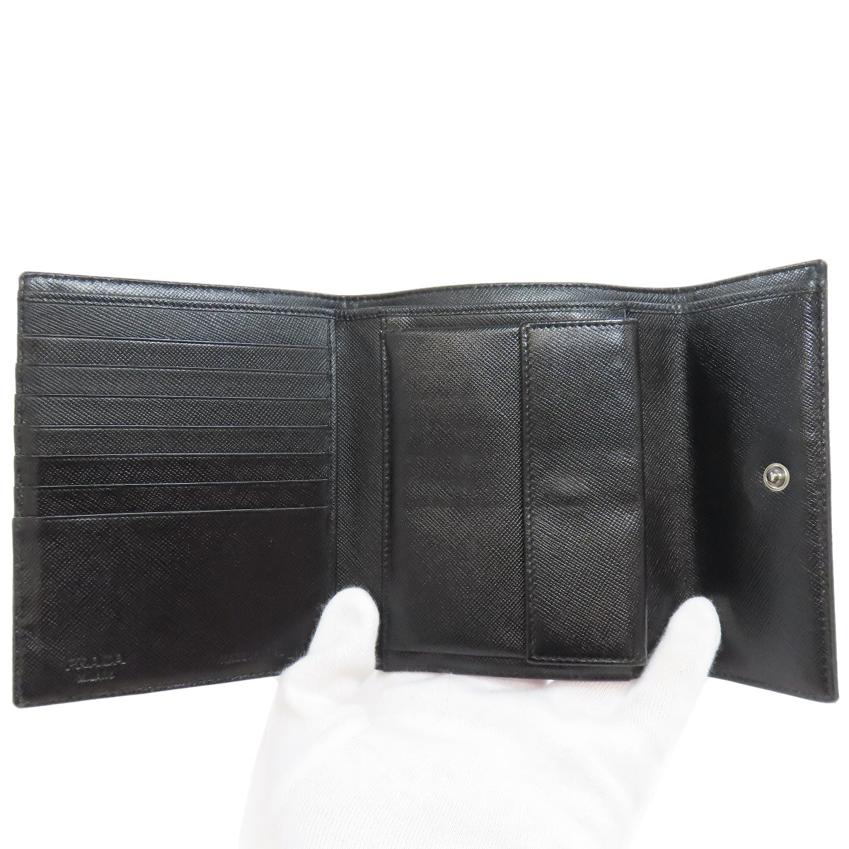 PRADA Bifold Wallet M170 Nylon black logoMetal