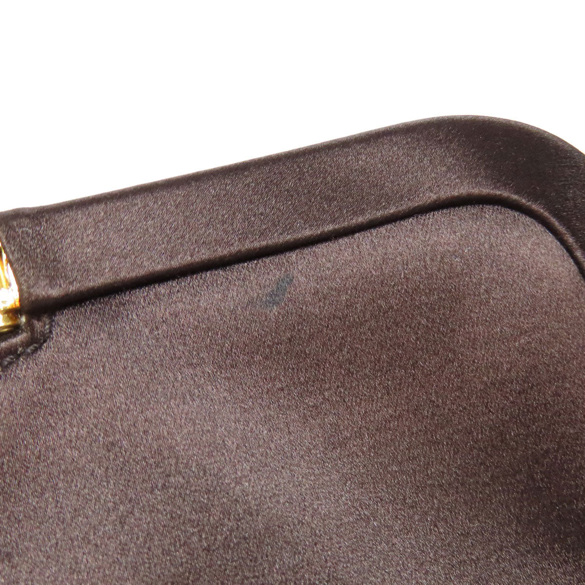 PRADA Handbag Satin Brown logo