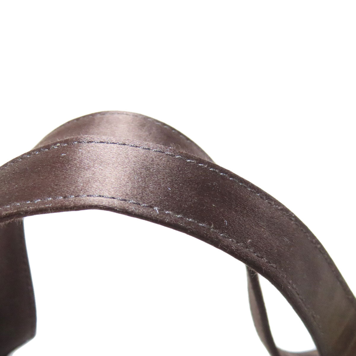 PRADA Handbag Satin Brown logo