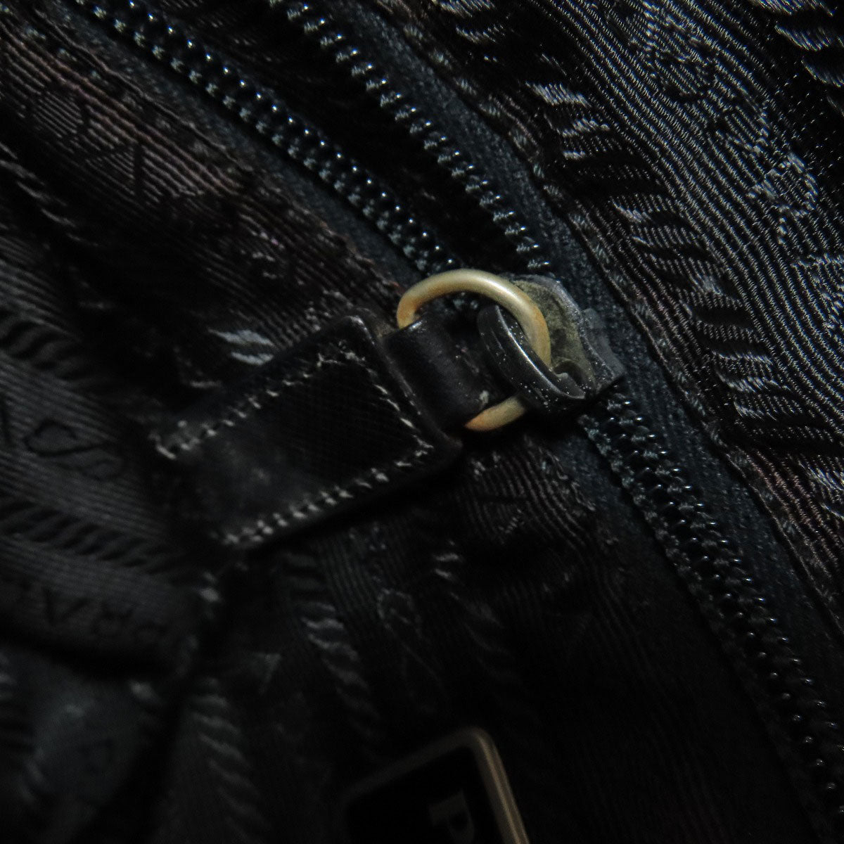 PRADA Shoulder Bag Nylon black logoMetal