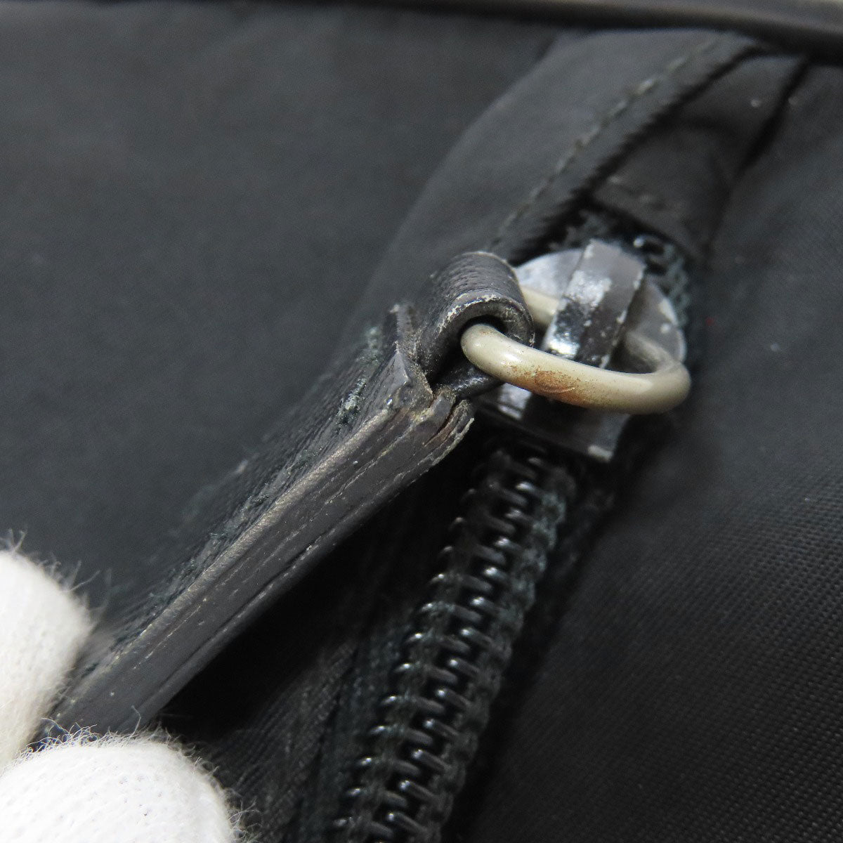 PRADA Shoulder Bag Nylon black logoMetal
