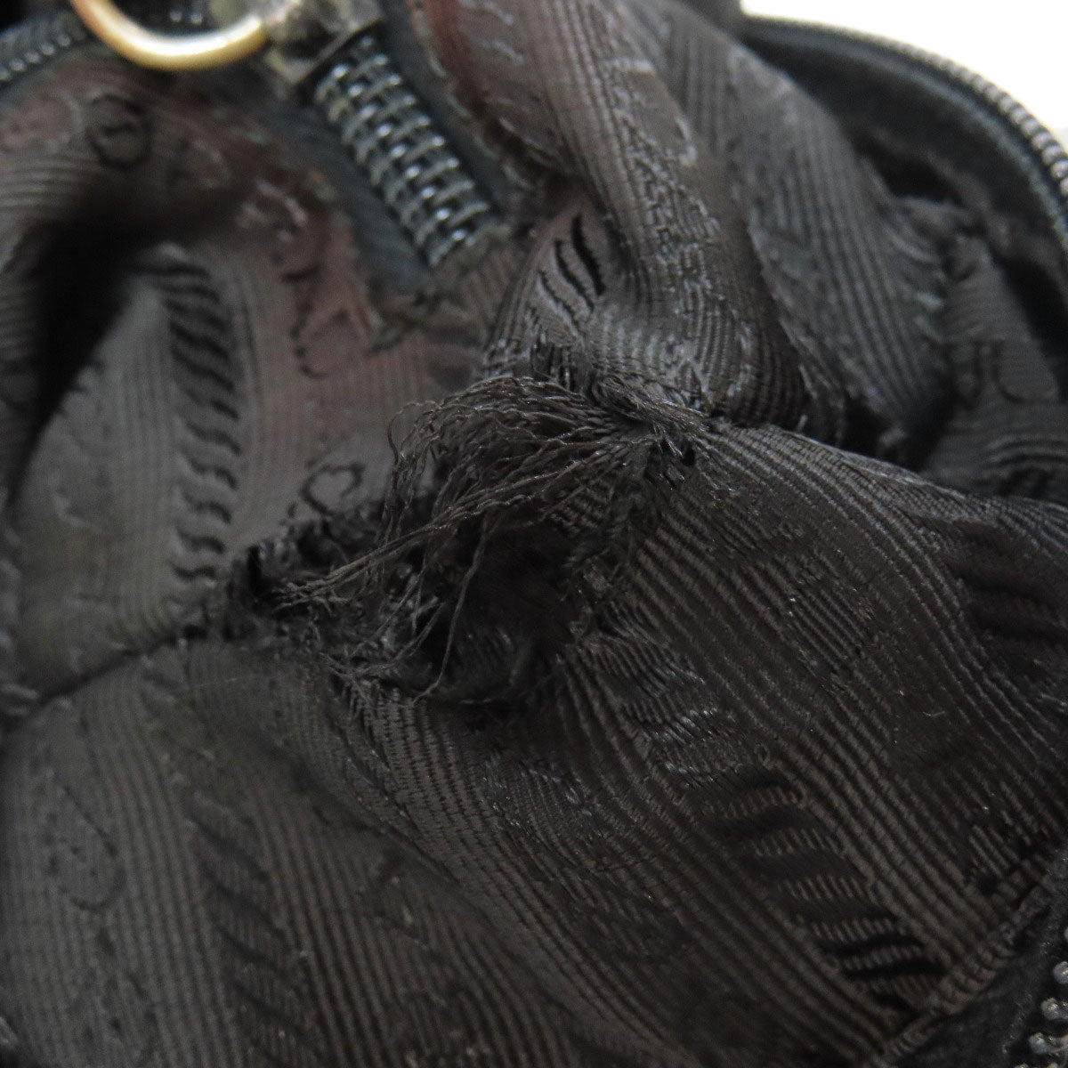 PRADA Shoulder Bag Nylon black logoMetal