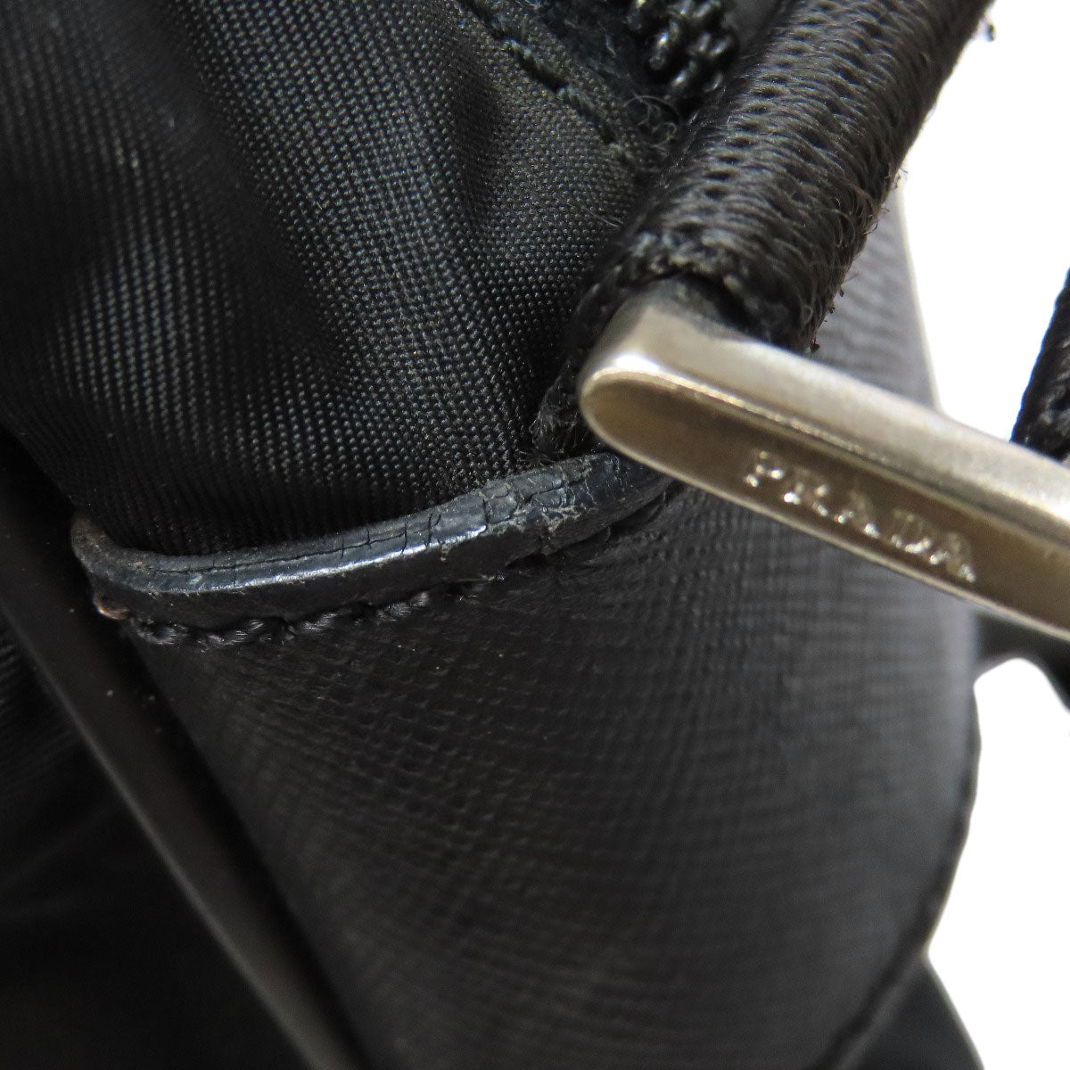 PRADA Shoulder Bag Nylon black logoMetal
