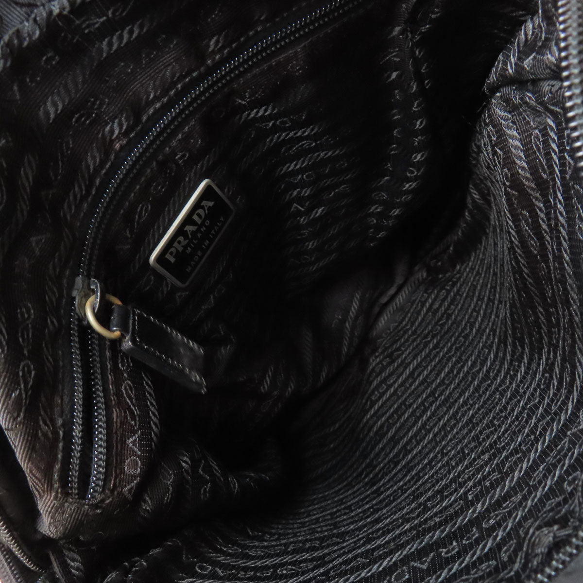 PRADA Shoulder Bag Nylon black logoMetal