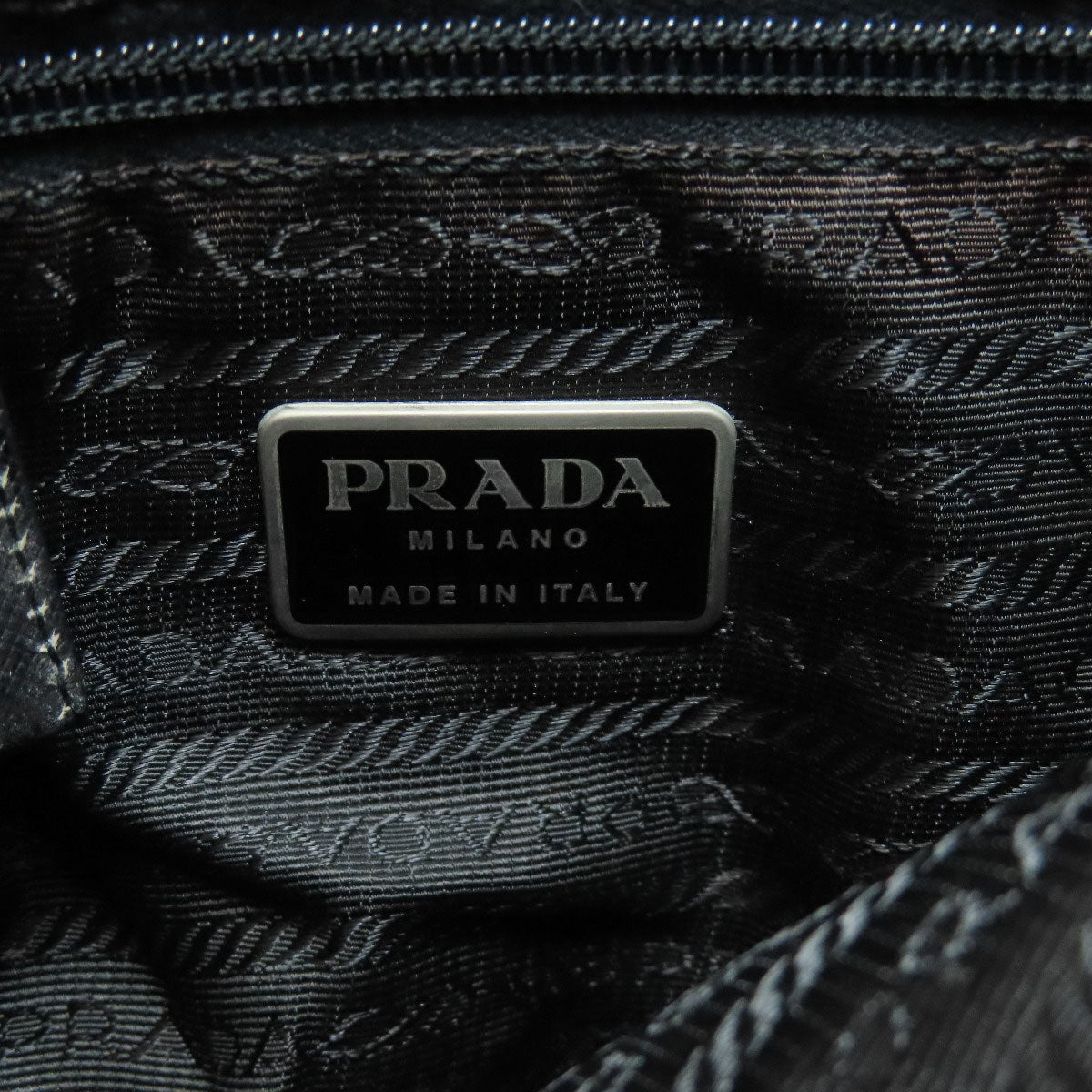 PRADA Shoulder Bag Nylon black logoMetal