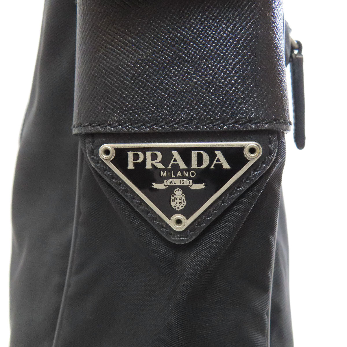 PRADA Shoulder Bag Nylon black logoMetal