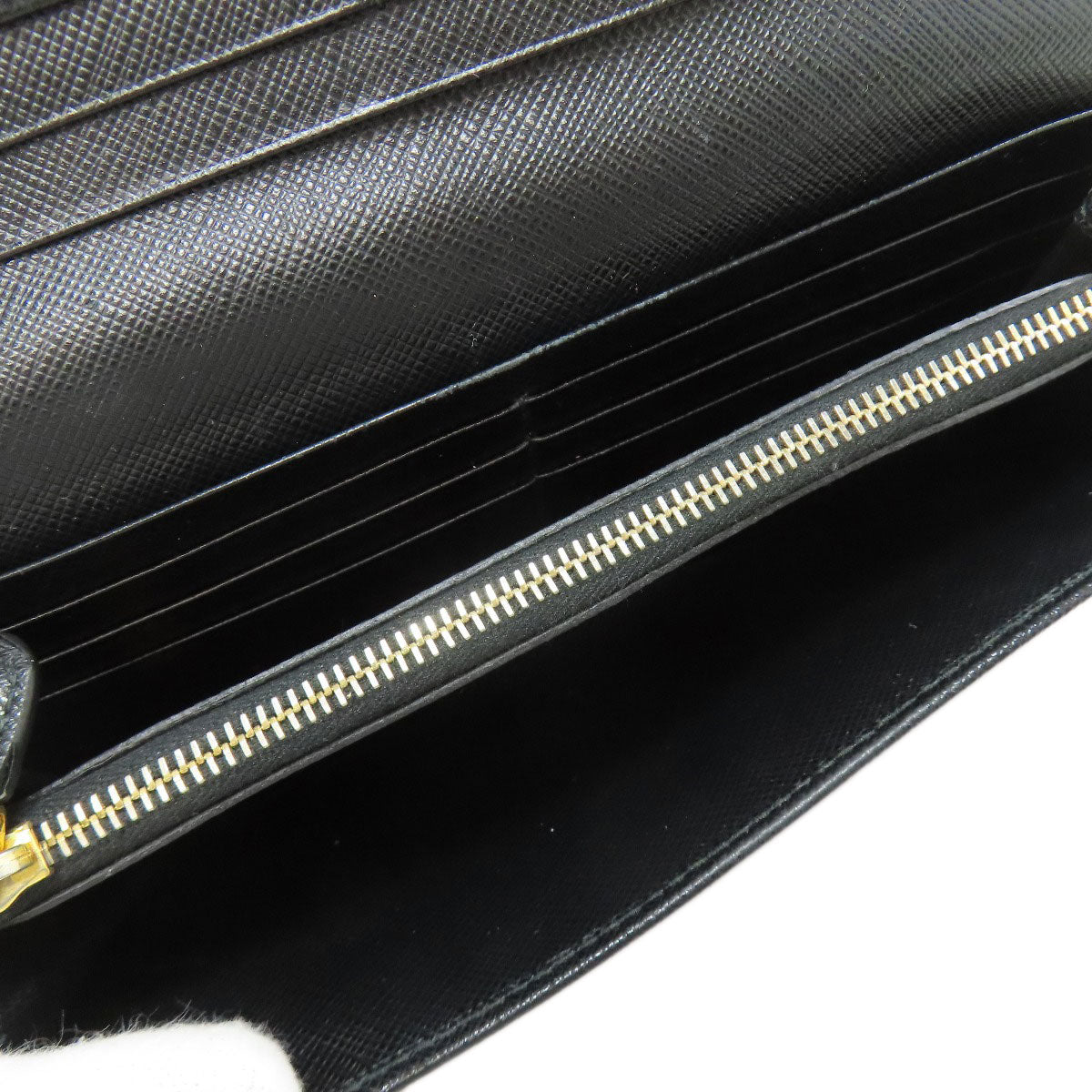 PRADA Long Wallet Purse Safiano black logo