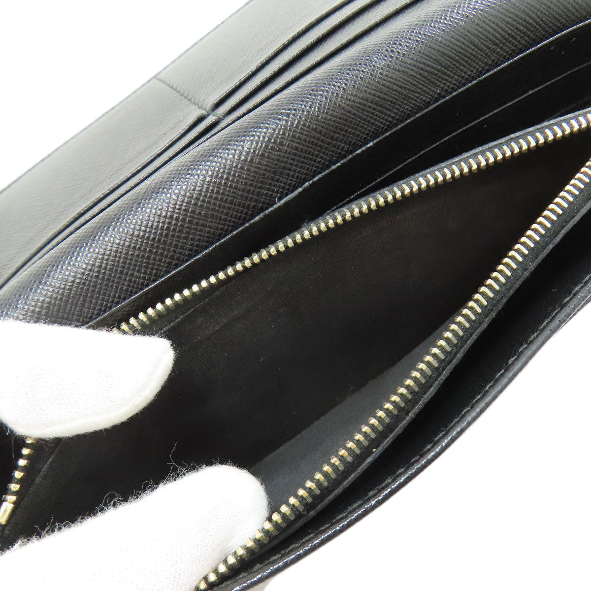 PRADA Long Wallet Purse Safiano black logo