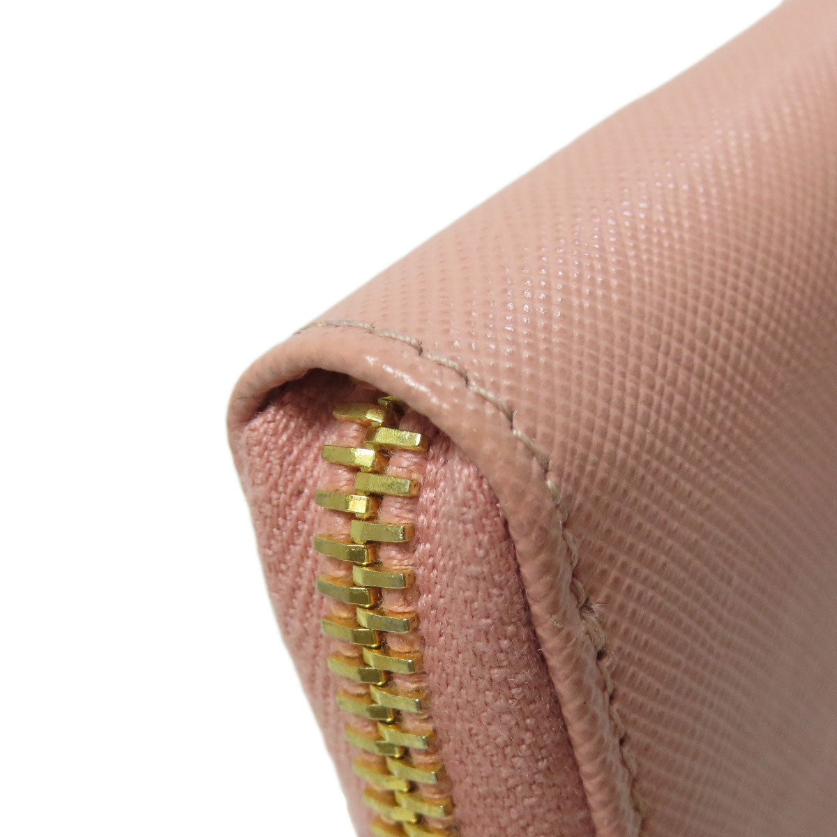 PRADA Coin case leather pink Saffiano logoMetal