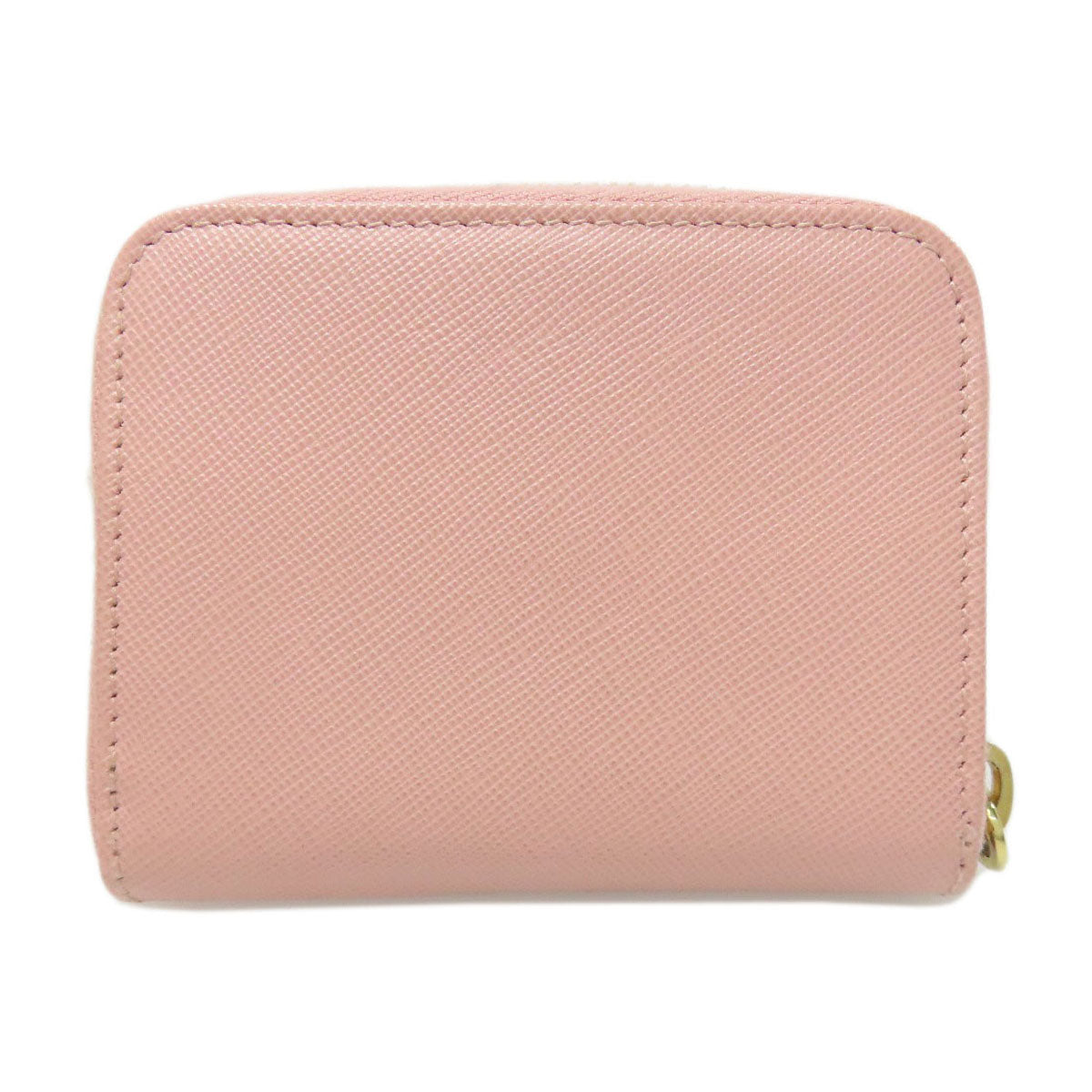 PRADA Coin case leather pink Saffiano logoMetal