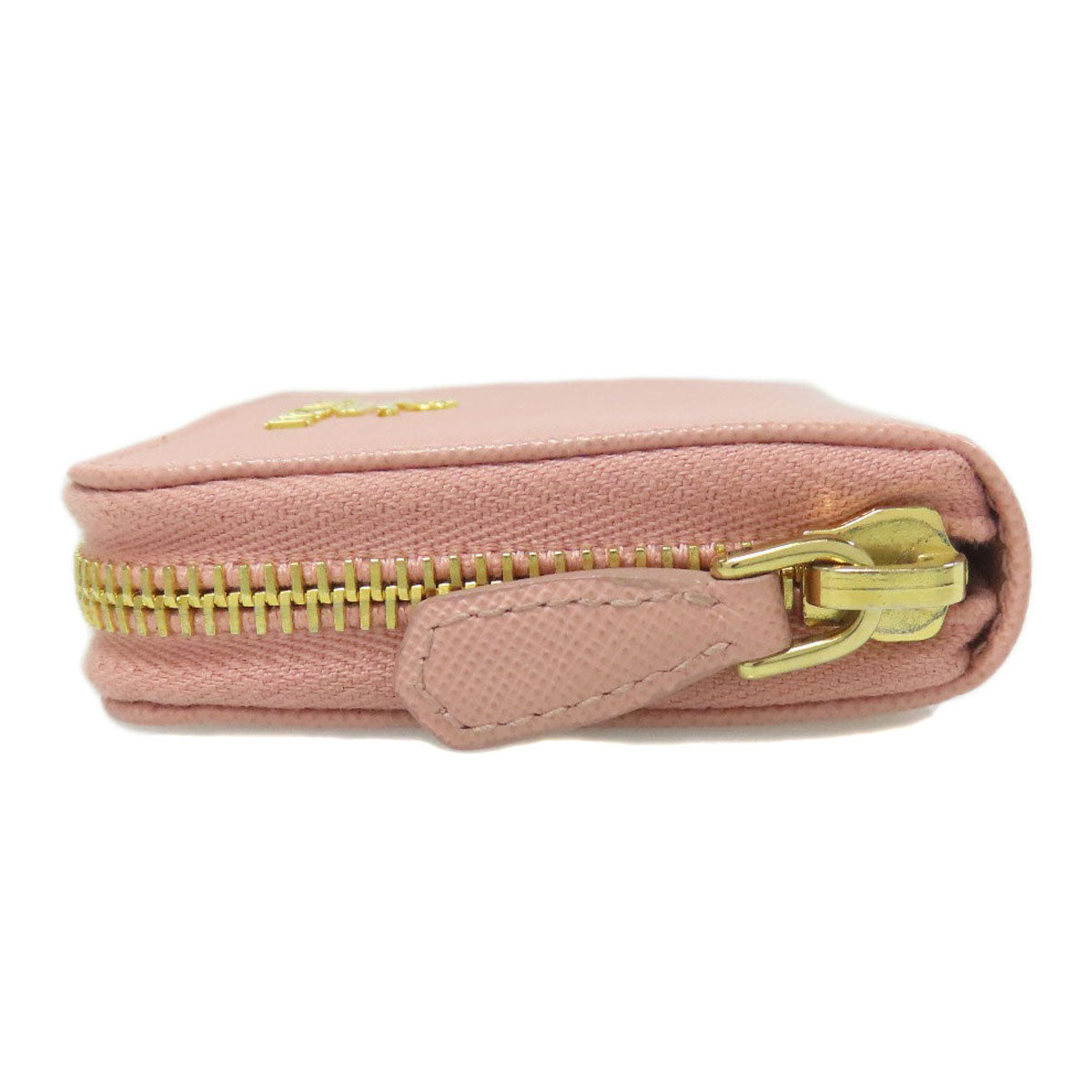 PRADA Coin case leather pink Saffiano logoMetal